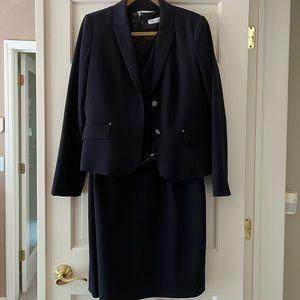 Calvin Klein 2 Piece Belted Dress and Cropped Jacket
